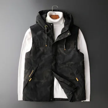 

Cotton Waistcoat Male Coat Season Thicken Keep Warm Vest Men Plus Fat plus Size Loose Down Cotton Vest