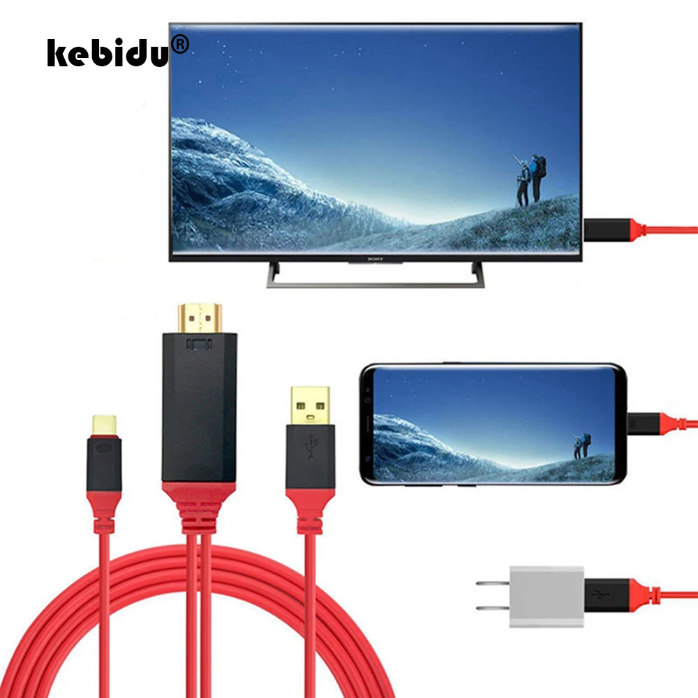 Адаптер kebidu с Type C на HDMI USB 3 1 конвертер Ultra HD 1080P 4K зарядный видеокабель HDTV для Samsung S8