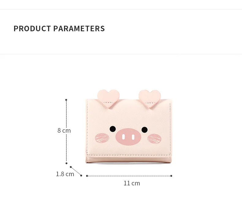 Cartoon Pig Cute Kawaii Wallet for Teen Girl Small Candy PU Leather Rfid Wallets Women 2019 Ladies Hasp Fashion Handy Coin Purse (7)