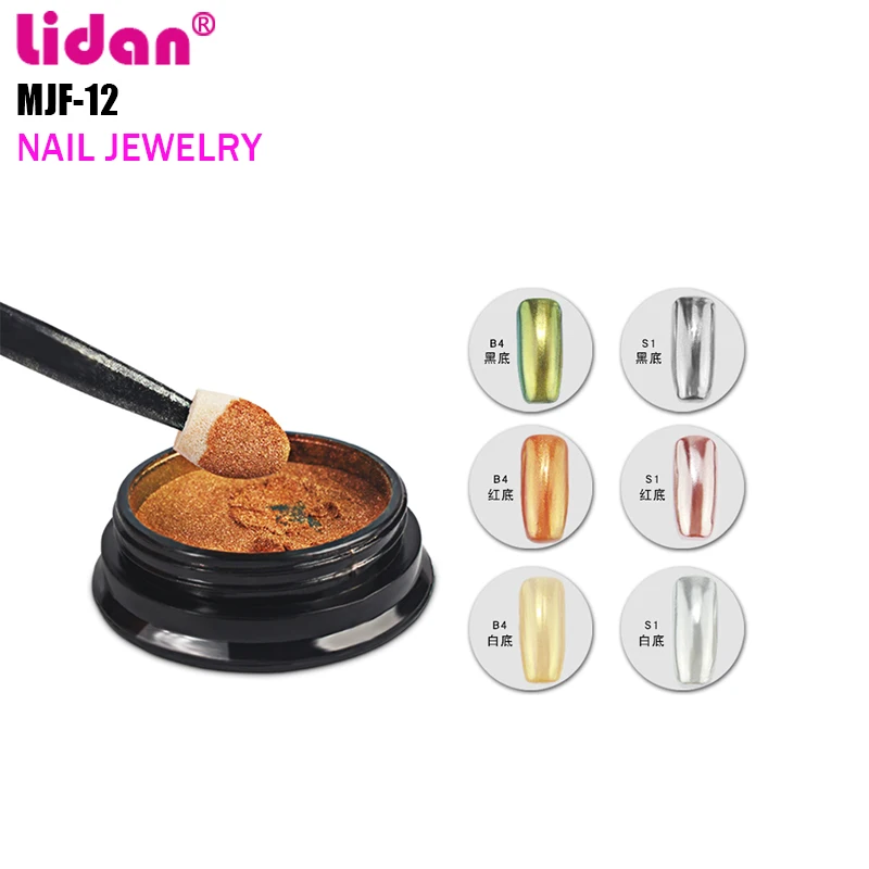 

Lidan 1 Box Nail Shimmer Powder Shining Glitter Laser Mirror Effect for Nail Tips Nail Art Decorations 12 colors can choose