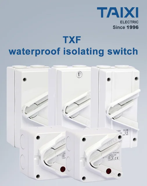 IP66 1P 2P 3P 4Pole 20A 35A 63Amp Weatherproof Isolating Switch Outdoor  Switch Waterproof Isolator Switch