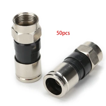 

F Head Heat Resistant Nickel Plated Compression Type Brass For Set-top Box Durable High Hardness Waterproof Connector