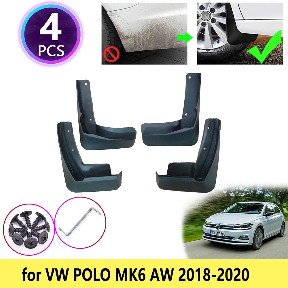 Брызговики для Volkswagen Polo MK6 AW 2018 2019 2020 брызговики перегородка мутные передние