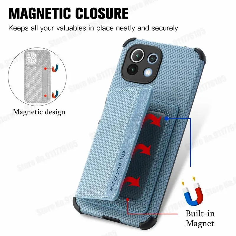 Premium Magnetic Stand Wallet Case with Card Slot - Shockproof Cover
