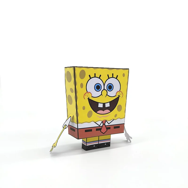 Без клея Губка Боб Квадратные Штаны Складная резка мини 3D бумажная модель бумажное ремесло Аниме Фигурка DIY Cubee дети взрослые ремесло игрушки MG-004
