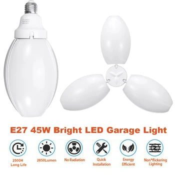 

Super Bright Industrial Lighting 45W E27 Led Fan Garage Light 2850LM 85-265V 2835 Led High Bay Industrial Lamp for Workshop