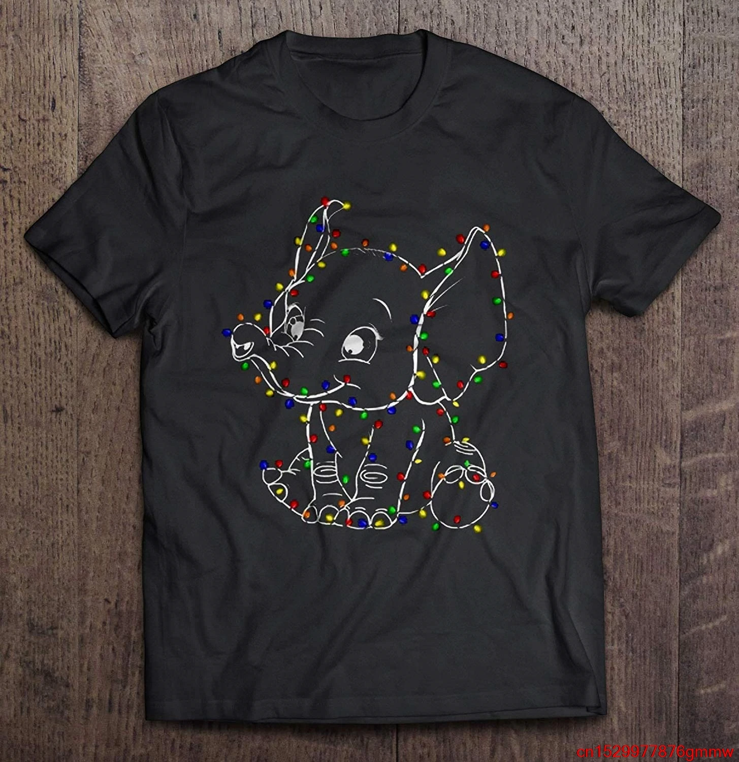 ダンボクリスマスライトユニセックス男性の女性の Tシャツ Tシャツ ダンボクリスマスライトユニセックス男性の女性の Tシャツ Tシャツ