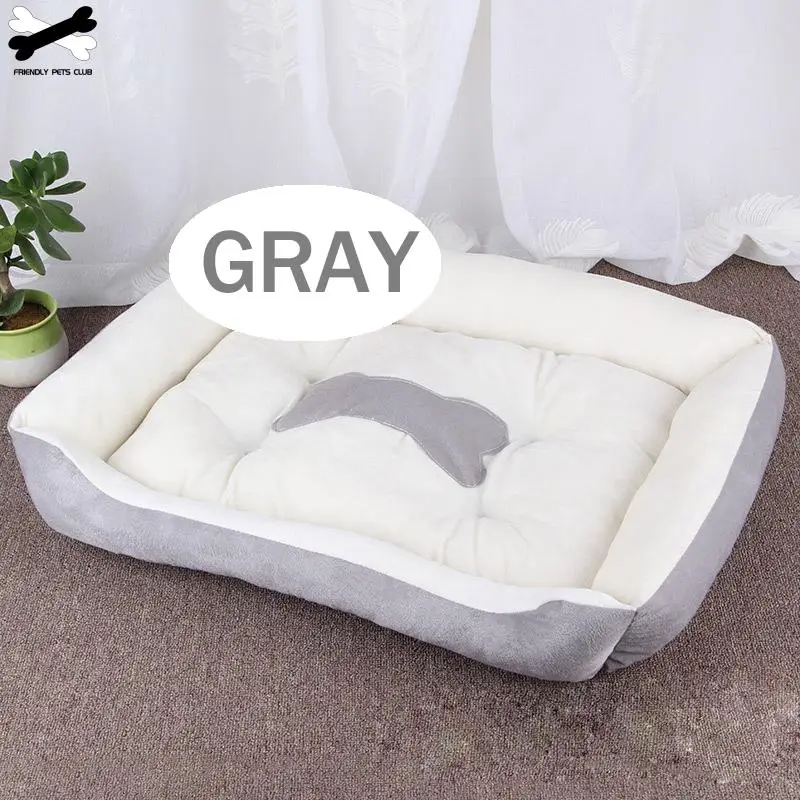 Bone Pet Bed Warm Linen Cat House For Small Medium Large Dog Soft 