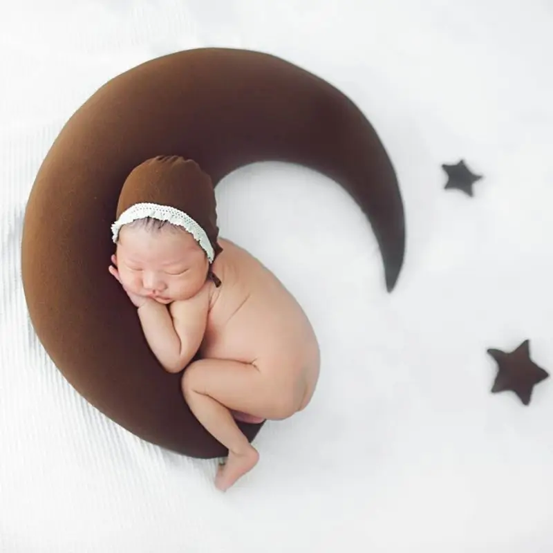 

Newborn Photography Props Baby Hat Posing Beans Moon Pillow Stars Set Infants Photo Shooting Accessories