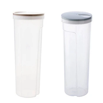 

2 Pcs Pasta Noodle Grain Cereal Bean Rice Food Storage Container Kitchen Sealed Box, Khaki & Light Blue