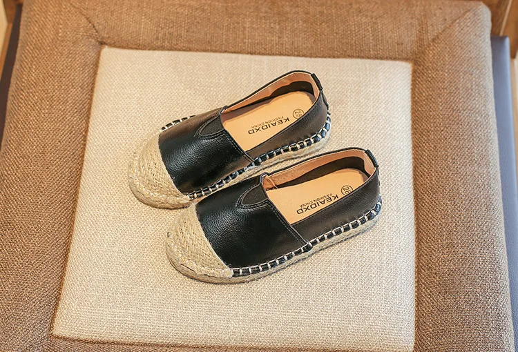 CNFSNJ/ г.; модная обувь на плоской подошве для девочек; обувь в рыбацком стиле; удобная Осенняя детская обувь на плоской подошве для девочек; кожаная обувь; цвет черный, белый