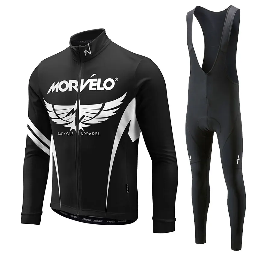 Morvelo с длинными рукавами Велоспорт Джерси велосипед Джерси Набор Мужские Ropa Ciclismo летняя дышащая одежда для езды на велосипеде для MTB