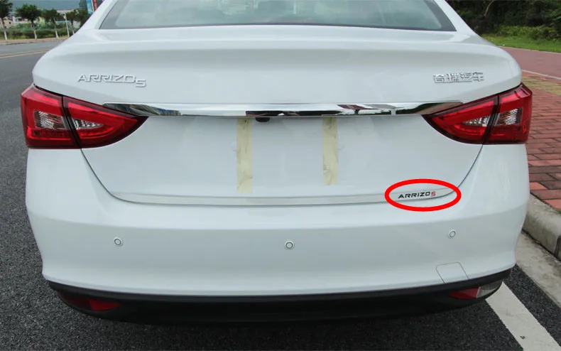 Для Chery ARRIZO5 ARRIZO 5 задний протектор багажника Накладка заднего бампера протектор порога автомобиля отделка задней двери специальные автомобильные товары - Цвет: black logo 1pcs