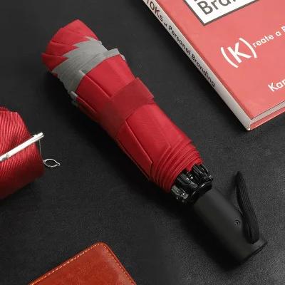 red Folding Reverse Umbrella Rain Women Men Big Windproof Black Coating Sun Umbrellas Gifts Parasol Automatic Business Car Paraguas - Цвет: red