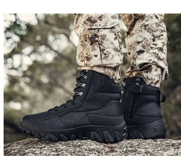 Кожаные ботинки в стиле милитари; Мужская обувь высокого качества; специальные тактические мужские ботинки для пустыни; Уличная обувь; защитные ботинки