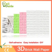 3D обои, кирпичная мраморная Водонепроницаемая настенная бумага, 3D декор для спальни, детской комнаты, гостиной, обои, сделай сам, самоклеющаяся бумага