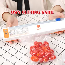 WOMSI Own Cutting Knif 220 V/110 V Бытовая Пищевая Вакуумная упаковочная машина пленка упаковщик вакуумный упаковщик 15 шт. пакеты бесплатно