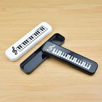 

1 Pcs Music Piano Keyboard Plastic Pencil Case Small Pencil Bags Student Kawaii Music Note Stationery Office School Gifts