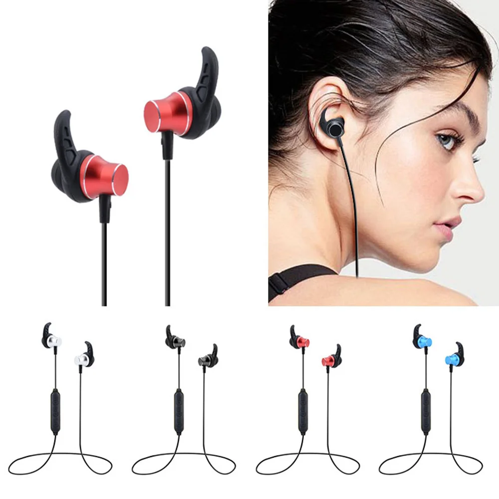 Magnetic TF Card Wireless Bluetooth Earphone Headphone Sport Running Headset With Mic Earbuds For All Smart Phone fone de ouvido