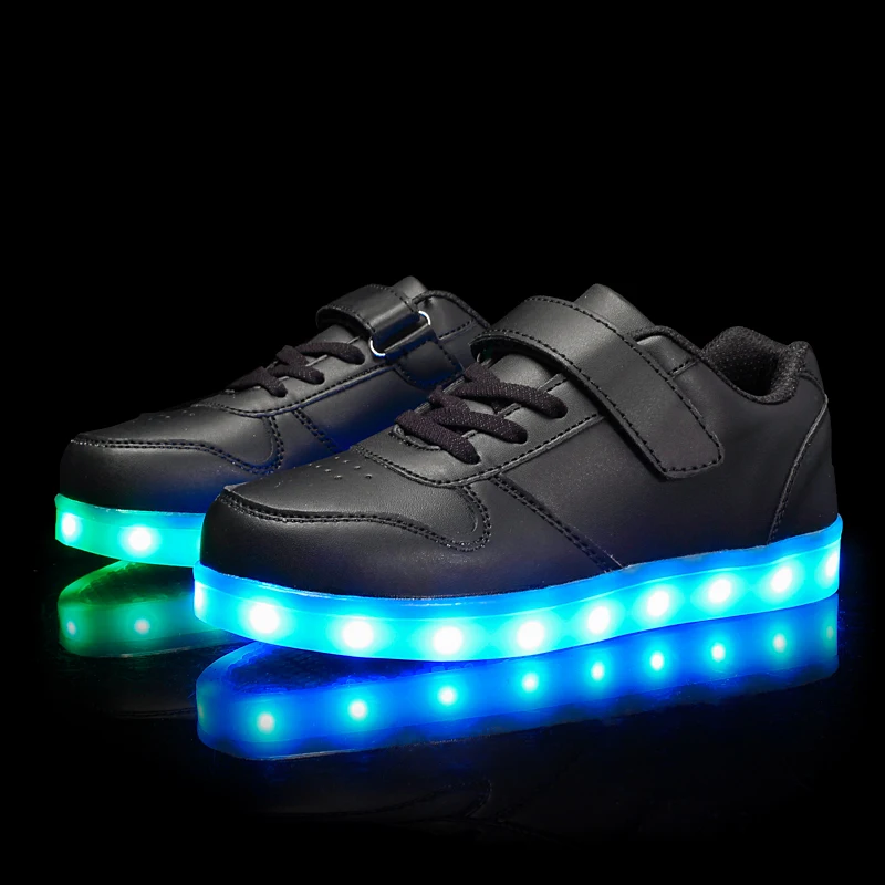 Size 25-37 USB Charging Basket Led Children Shoes With Light Up Kids Casual Boys&Girls Luminous Sneakers Glowing Shoe