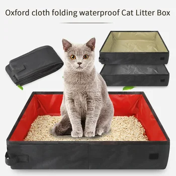 

Foldable Cat Litter Box Fabric Portable Outdoor Pet Cat Litter Pan Tray DEC889