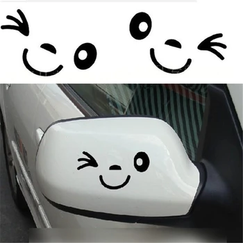 

1 Pair Cute Smile Face 3D Decal Sticker for Auto Car Side Mirror L+R Rearview Car Decoration Stickers Car Accessories