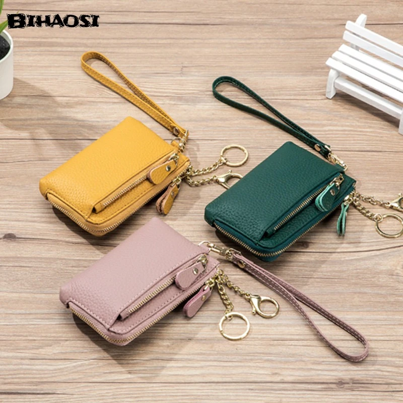 Cartera cuero Simple y multifuncional, billetera de cuero Real, venta al mayor|Carteras| - AliExpress