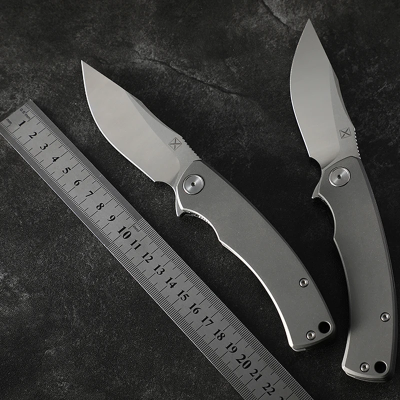 

Outdoor Hunting Folding Knife YonXanadu Model 650 D2 Steel Blad Ceramic Bearing Titanium Handle Frosted Anti-skid Tactics Knives