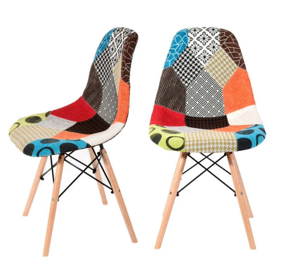 4 шт/4 набор обеденных стульев в ретро-стиле Лоскутная, для кресла для столовой ткани кресла для отдыха