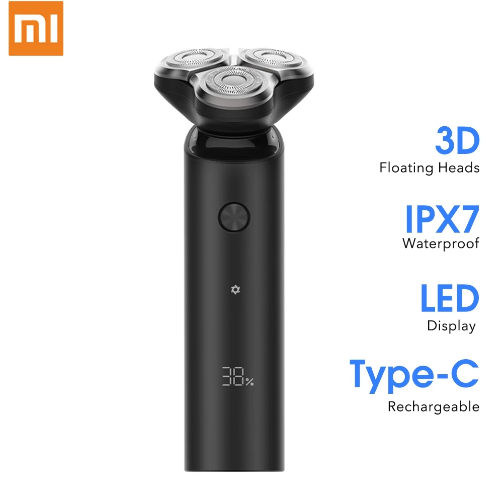 Электробритва Xiaomi Mijia S500 S500C портативная с 3 головками для сухого и влажного