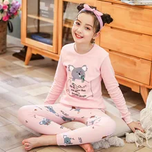 Girls Cotton Children's Pajamas Sets Baby Boys Clothes Cartoon Kids Sleepwear Long Sleeve Tops+Pant Set Kids Boy Pajama Homewear
