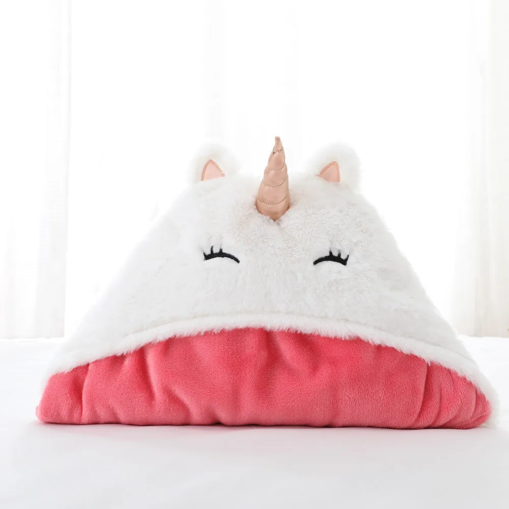 

Unicorn Hooded Blanket for Adults and Children Vs Pink Blanket Cartoon Flannel Blanket Double Warm Magic Cloak Halloween Decor