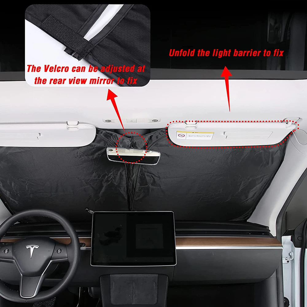 Car Windshield Sun Shade Covers Visors Auto Front Window Sunscreen Parasol Coche For Tesla Model 3 Y Sunshade Accessories New