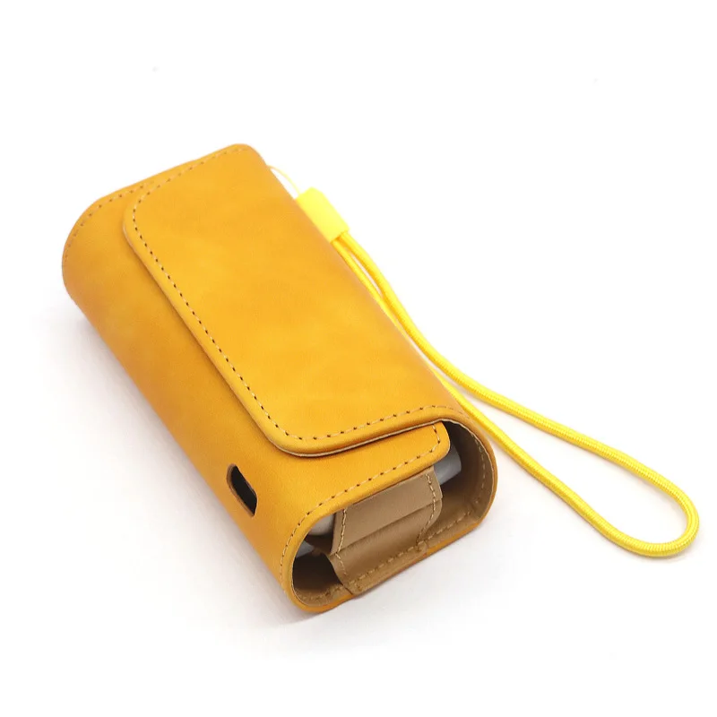 Модный откидной двойной чехол-книжка, чехол мешочек с держателем, кожаный чехол-кошелек для Iqos 3 - Цвет: Light Brown