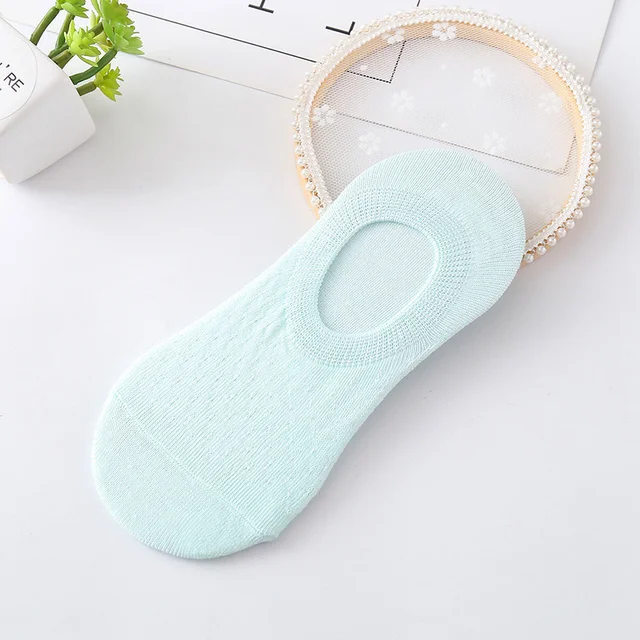 5 Pairs Of Ladies Silicone Non-slip Breathable Invisible Pure Cotton Solid Color Ankle Boots Socks Women Soft Slippers Socks 5Pairs