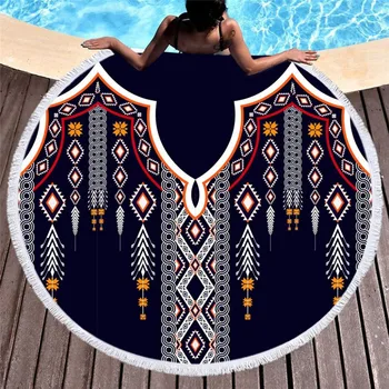 

Bear Totem/Native Indian Bath Towel for Beach Thick Round 3d print Fabric Quick Compressed Towel new style-2