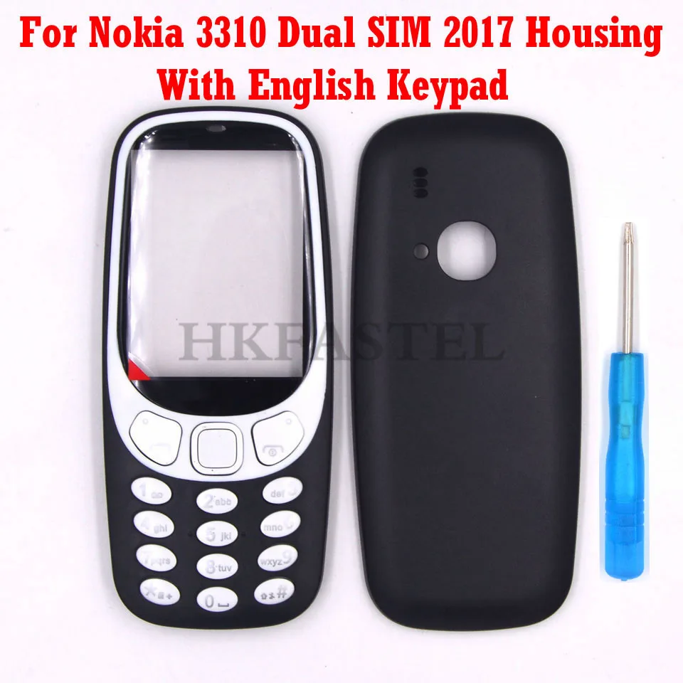 HKFASTEL высококачественный корпус клавиатуры для Nokia 3310 двойная sim-карта полный мобильный телефон чехол с клавиатурой