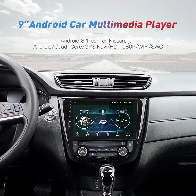 

9 INCH Android 8.1 GPS Navigation Autoradio Multimedia DVD Player Bluetooth WIFI MirrorLink OBD2 Universal 2Din Car Radio for An
