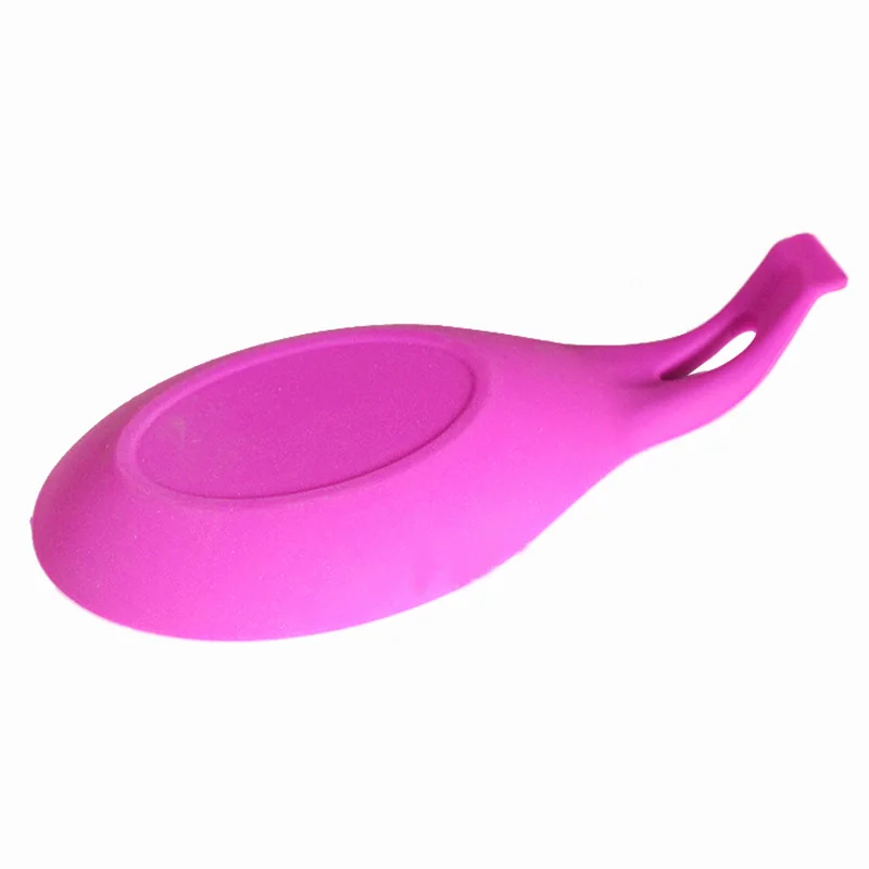 6pcs Food grade high temperature resistant silicone dish Kitchen anti-scalding spoon Place silicone soup spoon pad placemat