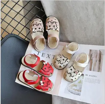 

child baby soft bottom flat beach shoes Baby sandals 2020 summer new girls baotou sandals children fashion princess shoes