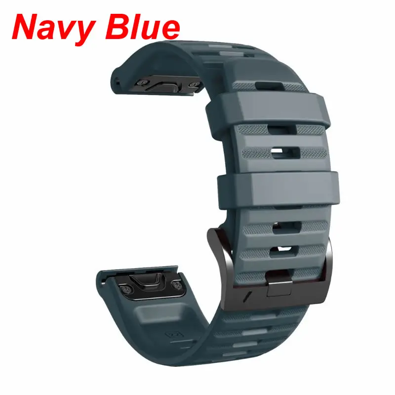 Navy Blue 22 мм мягкий силиконовый ремешок дышащий ремешок для часов GARMIN Fenix 6 - Цвет: Navy Blue