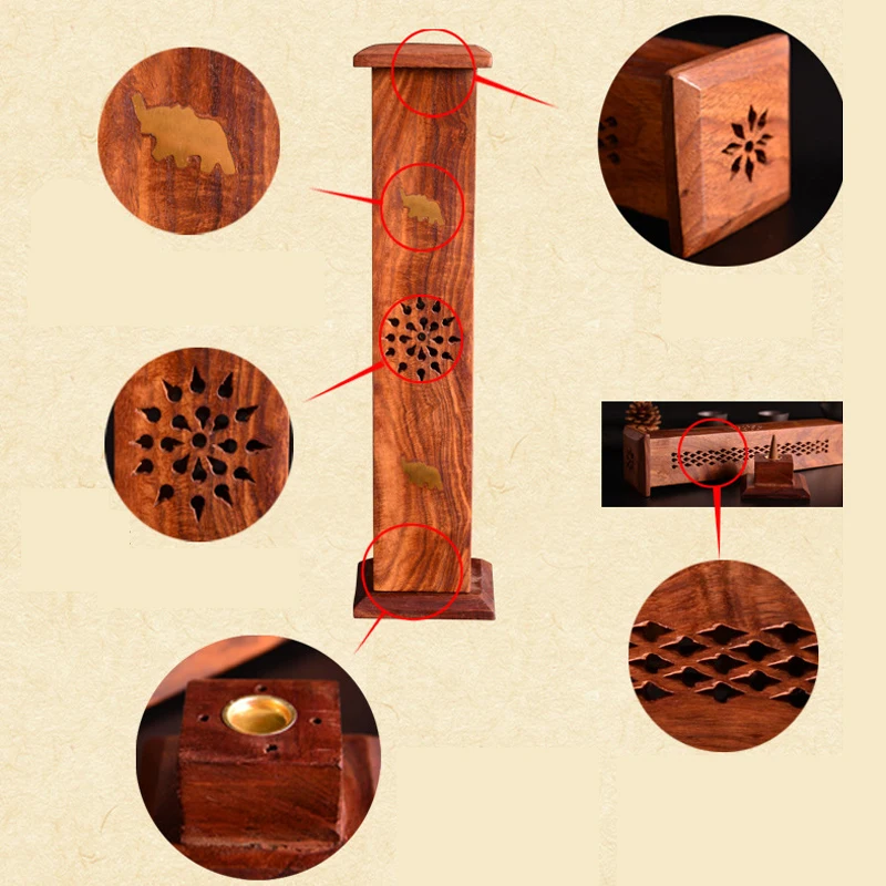Держатель горелки для благовоний Joss-stick Tower Box домашний курильщик дыма восьмиугольный/квадратный