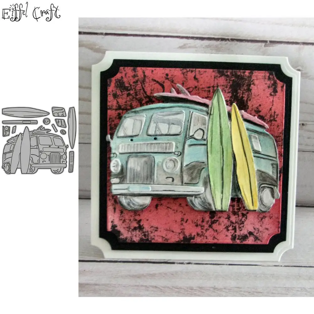 

Vacation RV scrapbooking paper metal craft dies for card making Summer surfboard stencils for diy scrapbooking new die 2020