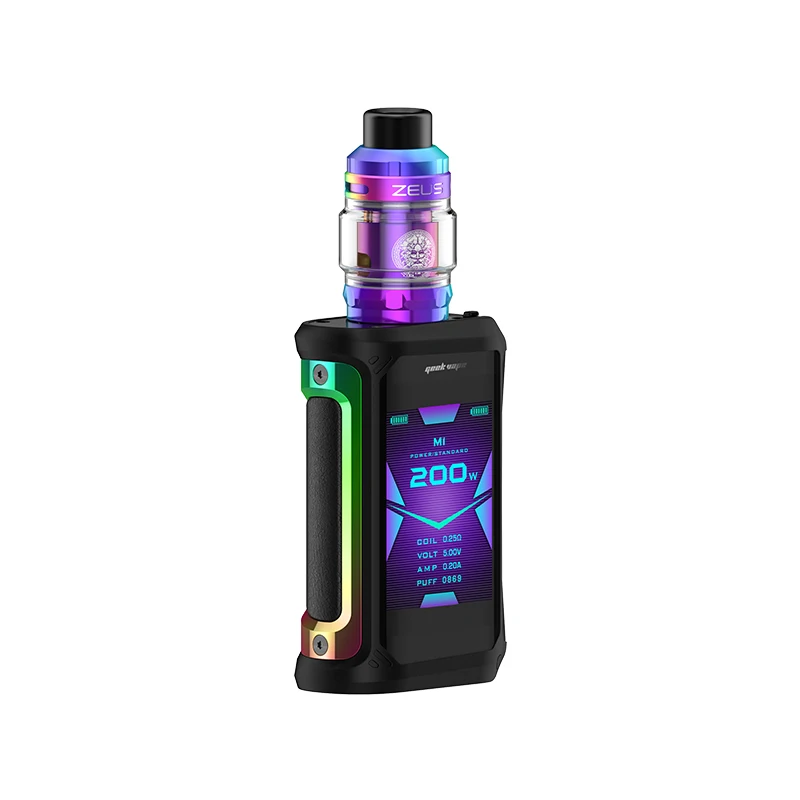 Rainbow Black Geekvape Aegis X Zeus комплект с 200 Вт коробка мод питание от 18650 батареи электронная сигарета мод и 5 мл емкость Zeus Sub Ом танк - Цвет: Rainbow Black