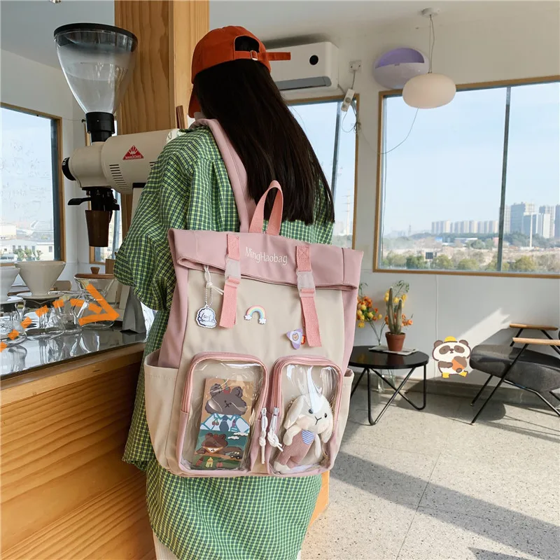 Kawaii Canvas Multi-Pocket Harajuku Backpack