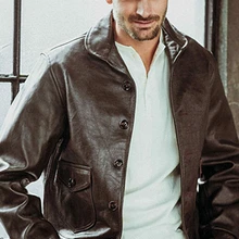 Абсолютно новая куртка из натуральной кожи. Мужская куртка индиго в винтажном стиле, Казачья куртка, Классическая 1920 Батик Куртка из бычьей кожи, распродажа