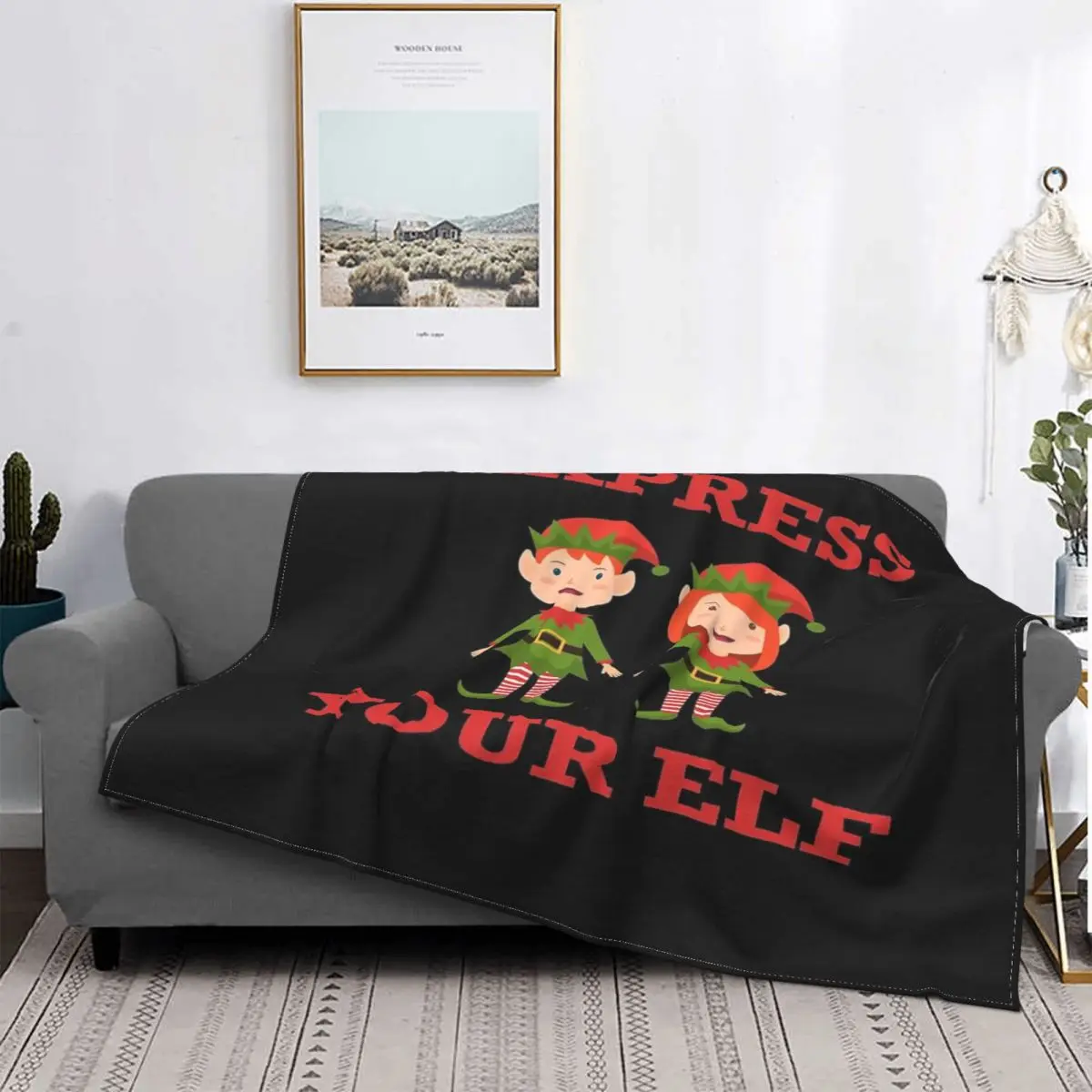 Manta A Cuadros De Tu Elfo Para Cama, Manta Doble De Anime, Colcha Para Sofá Cama, 1 Unidad