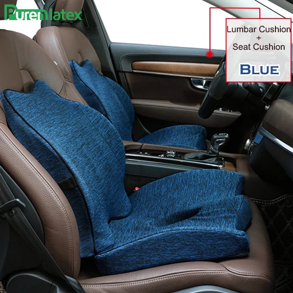 Purenlatex Car Pillow Auto Seat Cushion Memory Foam Orthopedic Pillow for  Office Pad Coccyx Cushion Sciatica