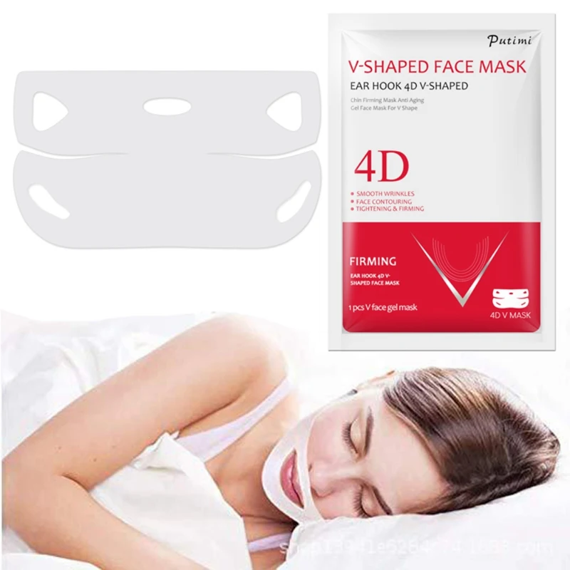 4D V Форма гелевая маска двойная висящая Ушная паста для Лица Гидрогелевая Маска укрепляющая подтягивающая маска для похудения лица