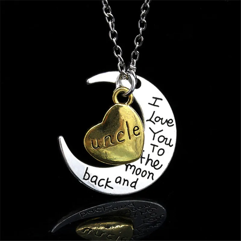 New Moon Letter Family Necklace For Women Love Heart Pendant Neck Funny Chain Short Clavicle Jewelry Gift | Украшения и